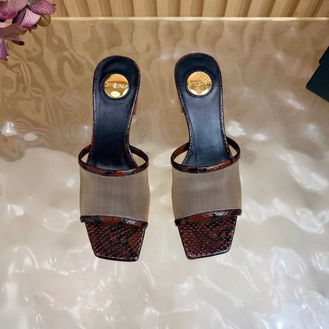Yves saint Laurent SIP mule sandals in mesh and python 67092-3 Yves saint Laurent SIP mule sandals in mesh and python 67092-3