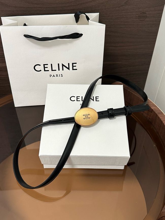 Celine Ellipse Belt 13 IN Taurillon Leather B10673 BLACK