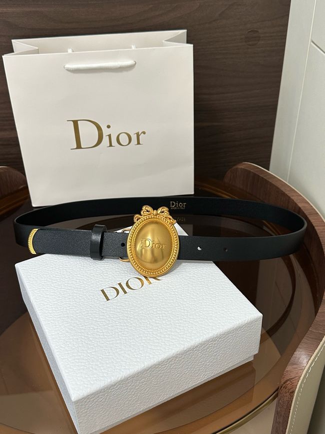 Dior Medaillon Belt Smooth Calfskin 25 MM B1022Q black