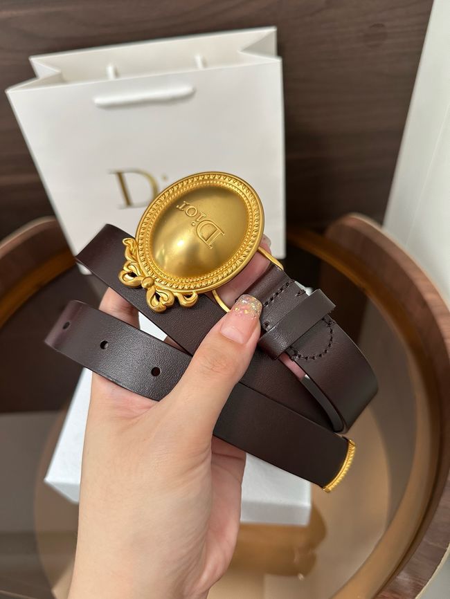 Dior Medaillon Belt Smooth Calfskin 25 MM B1022Q coffee Dior Medaillon Belt Smooth Calfskin 25 MM B1022Q coffee